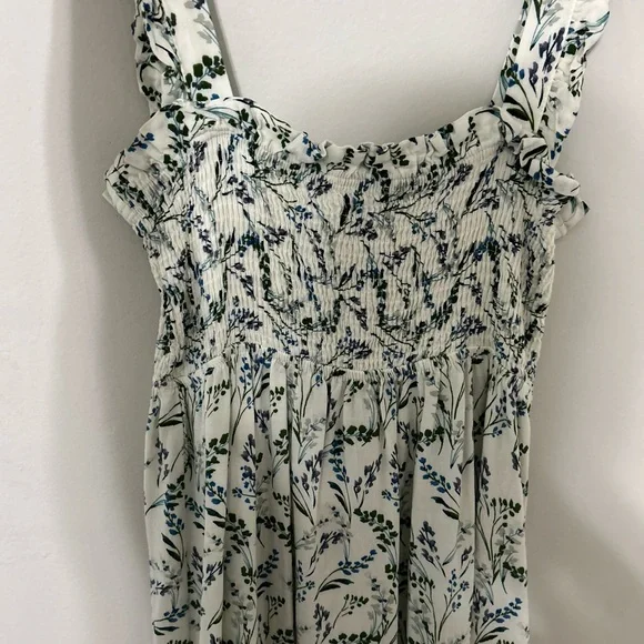 Zara White and Black Ruched Ruffled Maxi Sundress - Picture 2 of 3